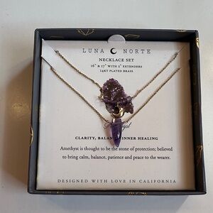 Luna Norte Amethyst Necklace Set - Gold and Purple